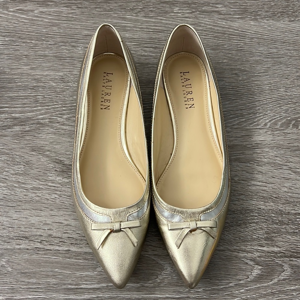 Ralph Lauren Gold Flats Size 8B